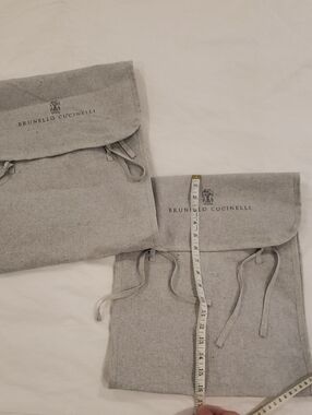 Brunello Cucinelli Light Gray Linen Drawstring Sweater Dustbag (Pair)